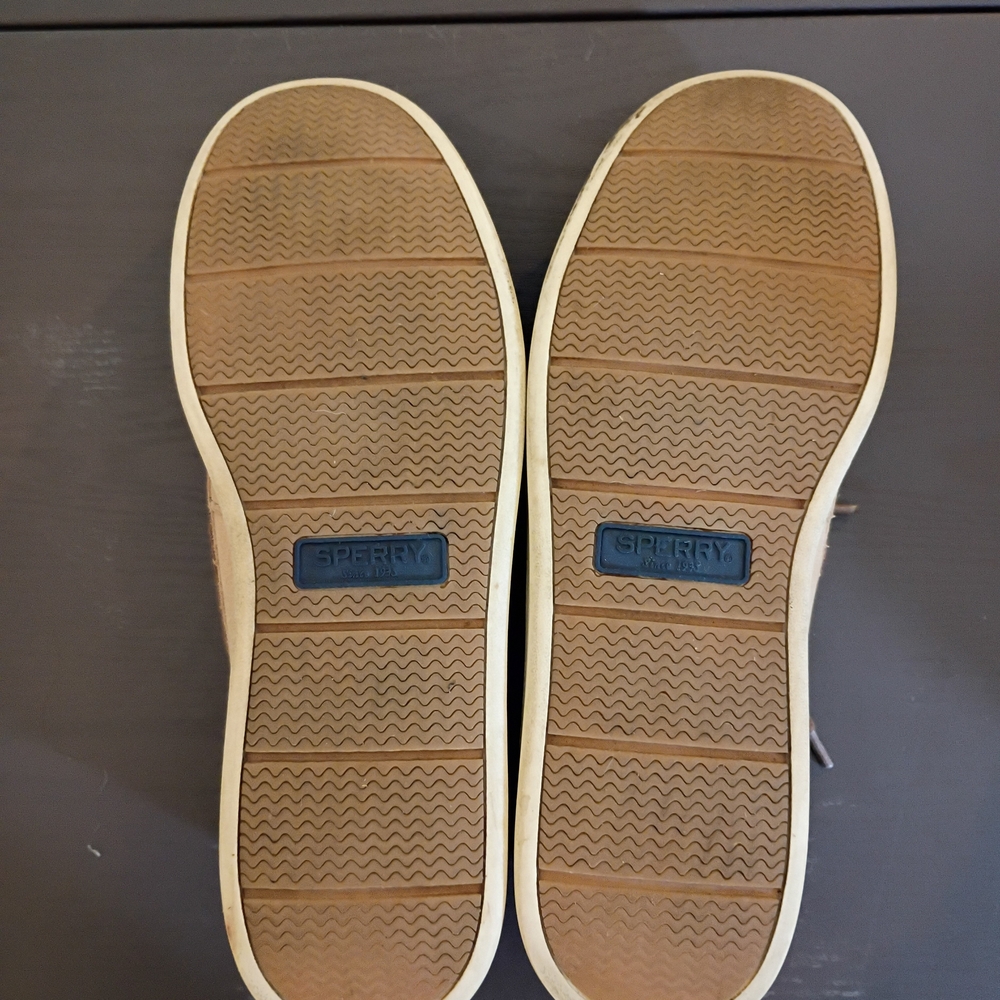 Sperry Men's Beige Suede Boat Shoes 10M Well Broken In. - Picture 5 of 6